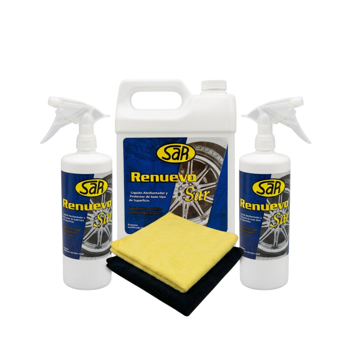 Renuevo SAR Bundle: Galón + 2 Litros RTU + 2 Microfibras