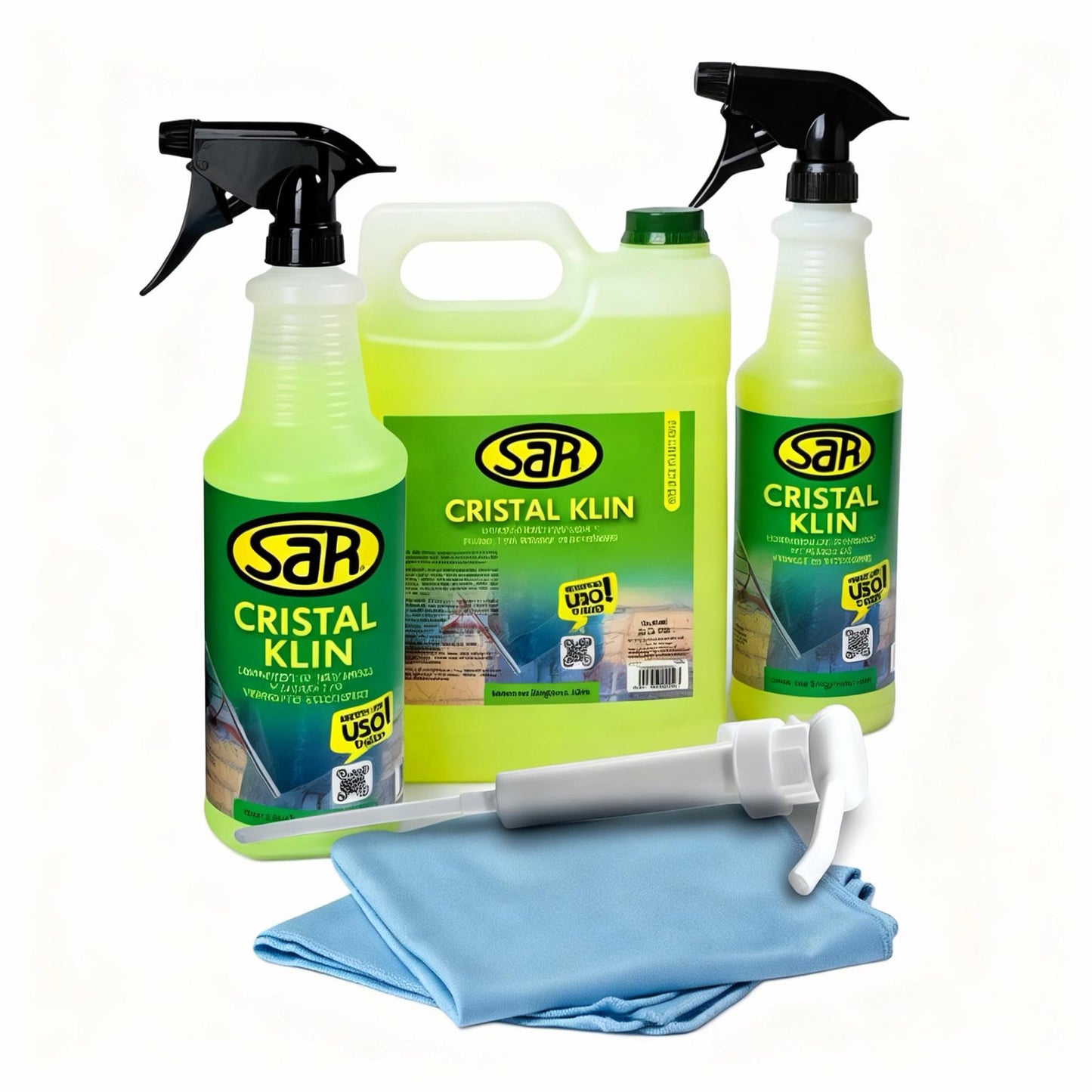 CRISTAL KLIN -Bundle Inteligente Vidrios Pro (1 galon = 64 botellas listas para usar))